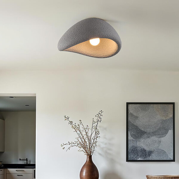 Wabi Sabi Deckenleuchte Concrete Aura 38 x 30 cm Stein-Effekt - grau