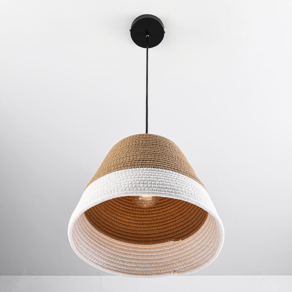 Hängelampe Hikari mit Baumwollschirm