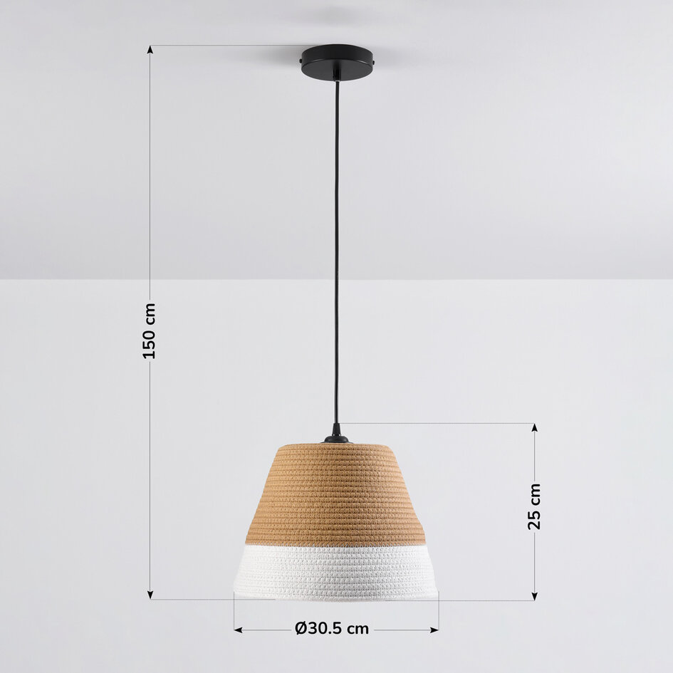 Hängelampe Hikari mit Baumwollschirm