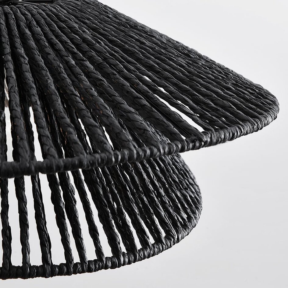Schwarze Hängelampe aus handgeflochtenem Seil - Osaka