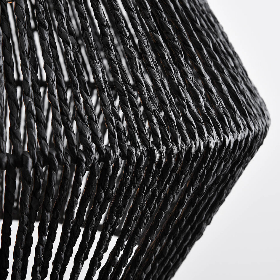 Hängelampe Nara aus geflochtenem Seil - Schwarz