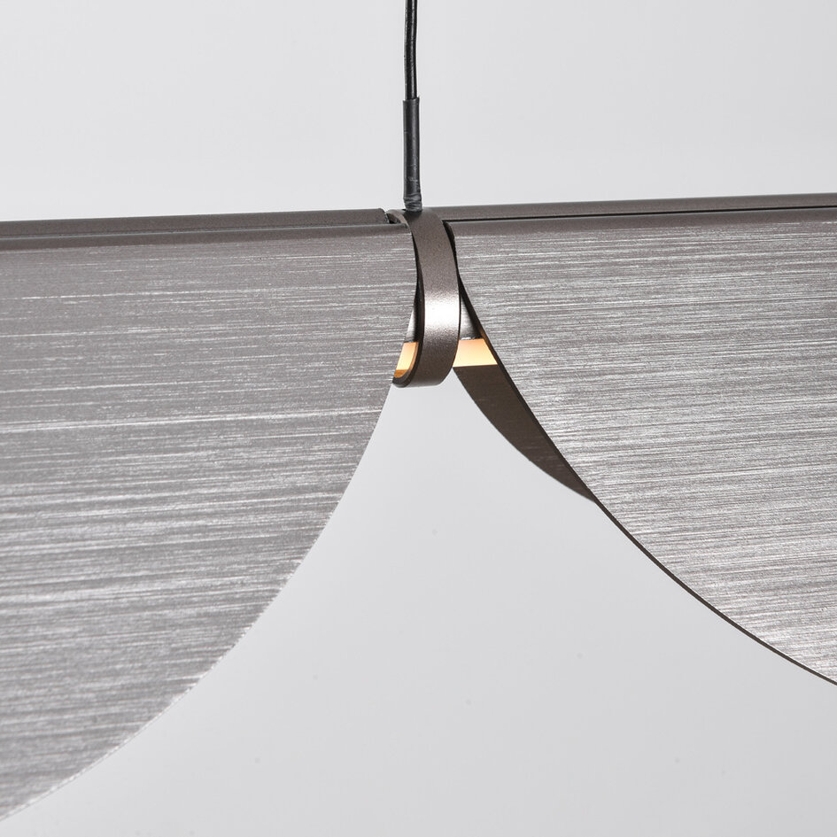 Verstellbare Design-Pendelleuchte mit 3-stufig dimmbaren LEDs, gebürstetes Grau - Mirai