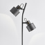 Stehlampe William 2-flammig in Grau mit schwenkbaren Spots