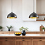Pendelleuchte für 1-Phasen-Schiene Fos, Schwarz mit goldener Innenseite
