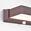 Außenwandleuchte Onyx mit Sensor - Braun mit integrierter LED