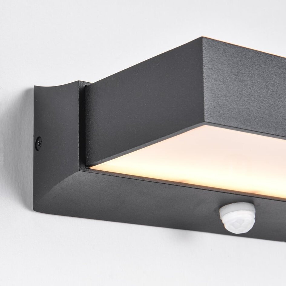 Onyx Außenwandleuchte mit Sensor - Schwarz