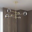 6-flammige Deckenlampe Sest - Gold mit Rauchglas
