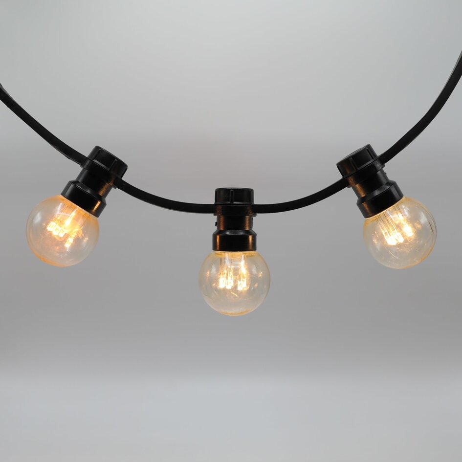 Lichterkette für außen mit warmweißen LED-Lampen 0,7 Watt