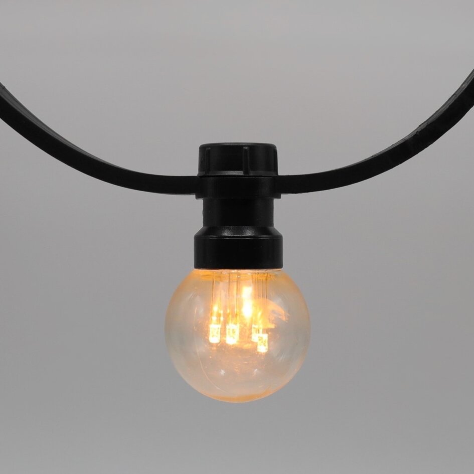 Lichterkette für außen mit warmweißen LED-Lampen 0,7 Watt