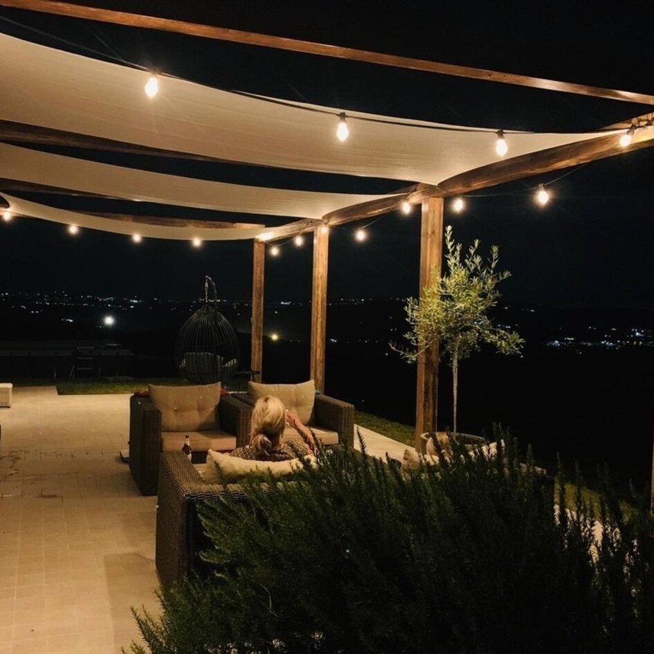 Lichterkette für außen mit warmweißen LED-Lampen 0,7 Watt