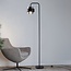 Schwarze Stehlampe Fyke aus Rauchglas