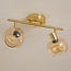 Deckenleuchte gold mit amber Glas, 2-flammig - Jenthe