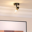 1-flammige Deckenlampe Jenthe - Schwarz mit transparentem Glas
