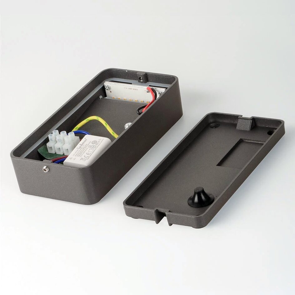 Außenwandleuchte Fico - Holz, anthrazit