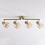 4-flammige Deckenlampe Pela - Amberglas und Messinggold