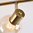 4-flammige Deckenlampe Pela - Amberglas und Messinggold
