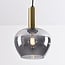 Pendelleuchte Ischa - Rauchglas in Apfelform, gold