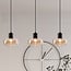 3-flammige Pendelleuchte Vere - Amberglas und Schwarz