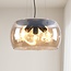 3-flammige Pendelleuchte Serres - Amberglas und Schwarz