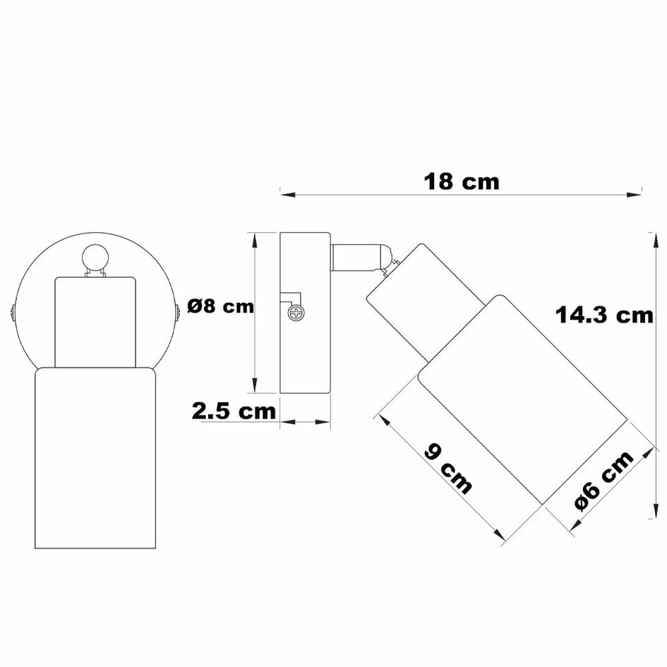 Wandstrahler Atica mit amber Glas - drehbar