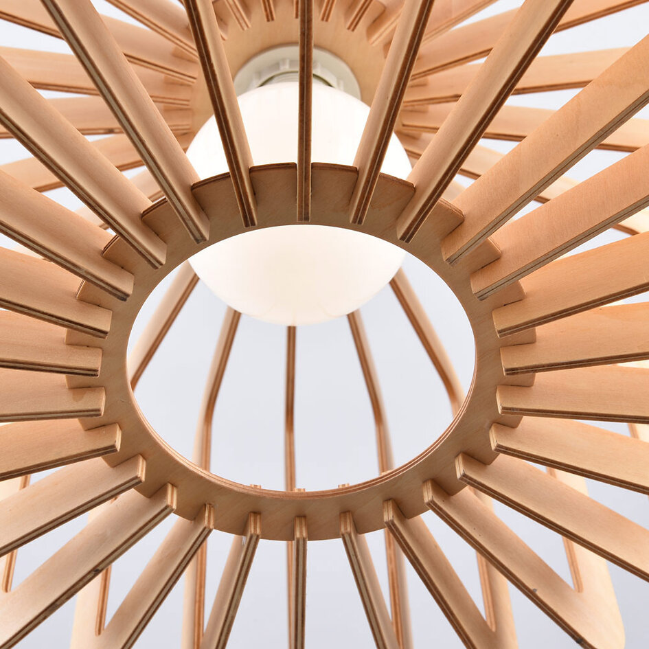 Pendelleuchte aus Holz Inzai - rund