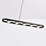 5-flammige Pendelleuchte Sesto - Schwarz mit goldenen Details