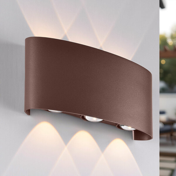 Robuste Design-Außenwandleuchte Sena - rostbraun