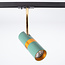 1-Phasen-Schienensystem Set 3 Meter mit Remi Strahlern in Blau und Gold