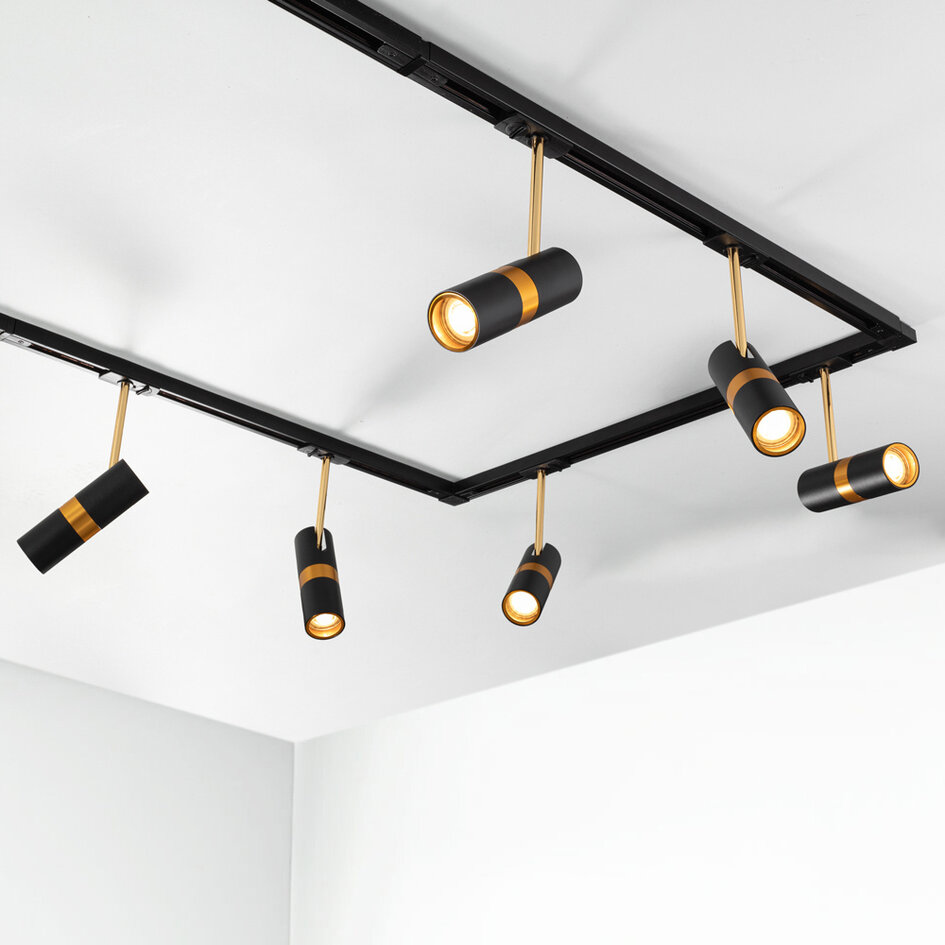 Modernes 1-phasiges 3-Meter Schienensystem mit Timeo-Spots - Deckenstrahler