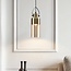 Hängelampe Laure - Amberglas, Art déco, längliche Kugel