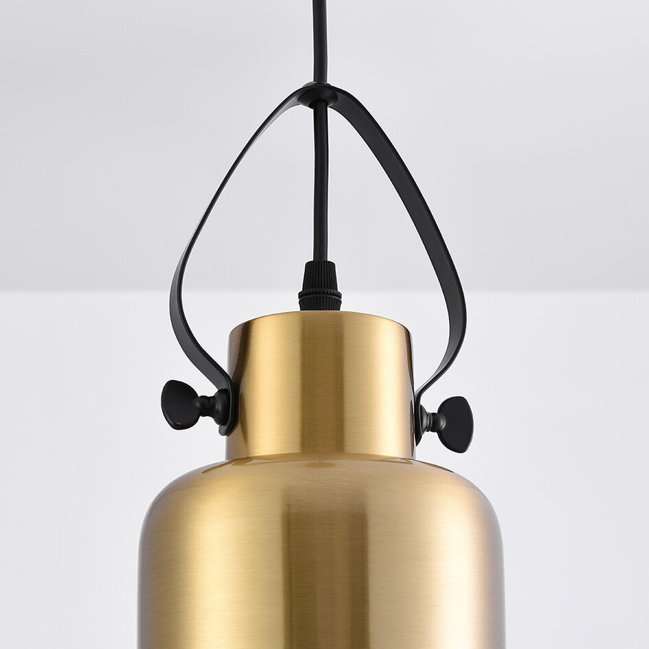 Hängelampe Laure - Amberglas, Art déco, längliche Kugel
