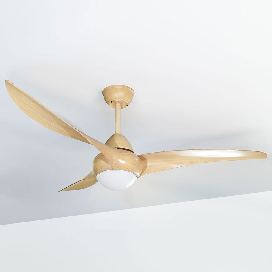 Deckenventilator Wieke mit LEDs und anpassbarer Farbtemperatur - Holzoptik