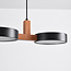Design-Pendelleuchte Aristo mit integrierter LED - Schwarz und Holz