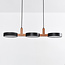 Design-Pendelleuchte Aristo mit integrierter LED - Schwarz und Holz