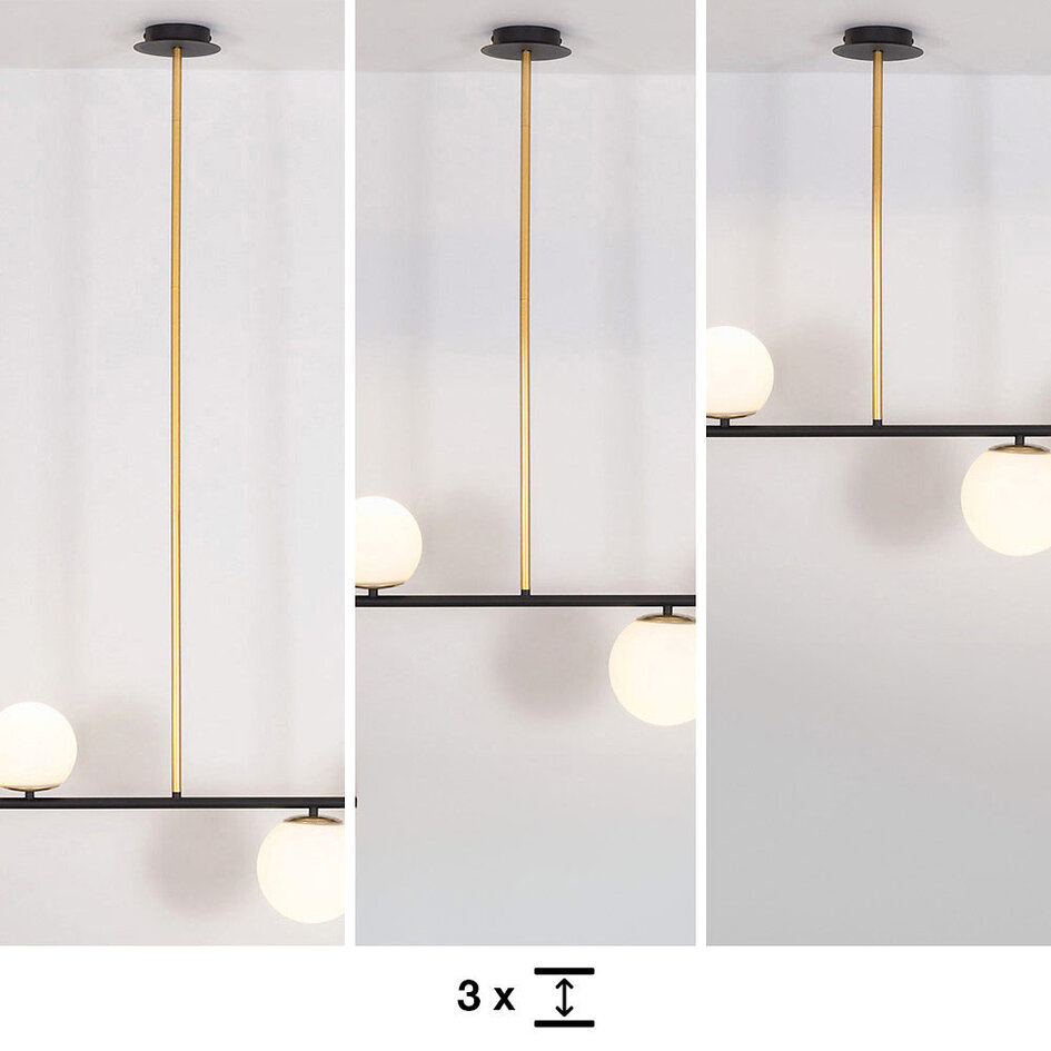 Design-Hängeleuchte Davy, 4-flammig - Milchglas