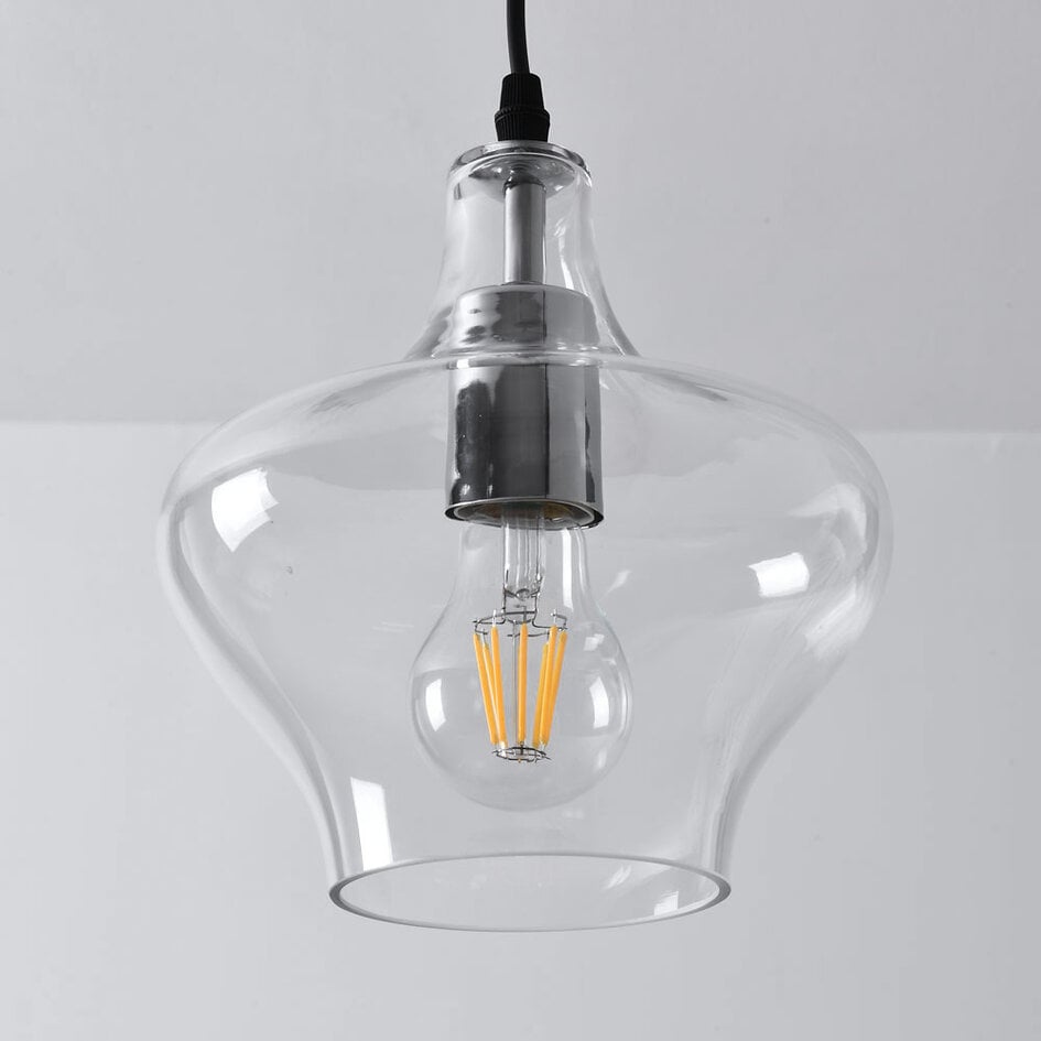 1-flammige Pendelleuchte Trinidad - transparentes Glas