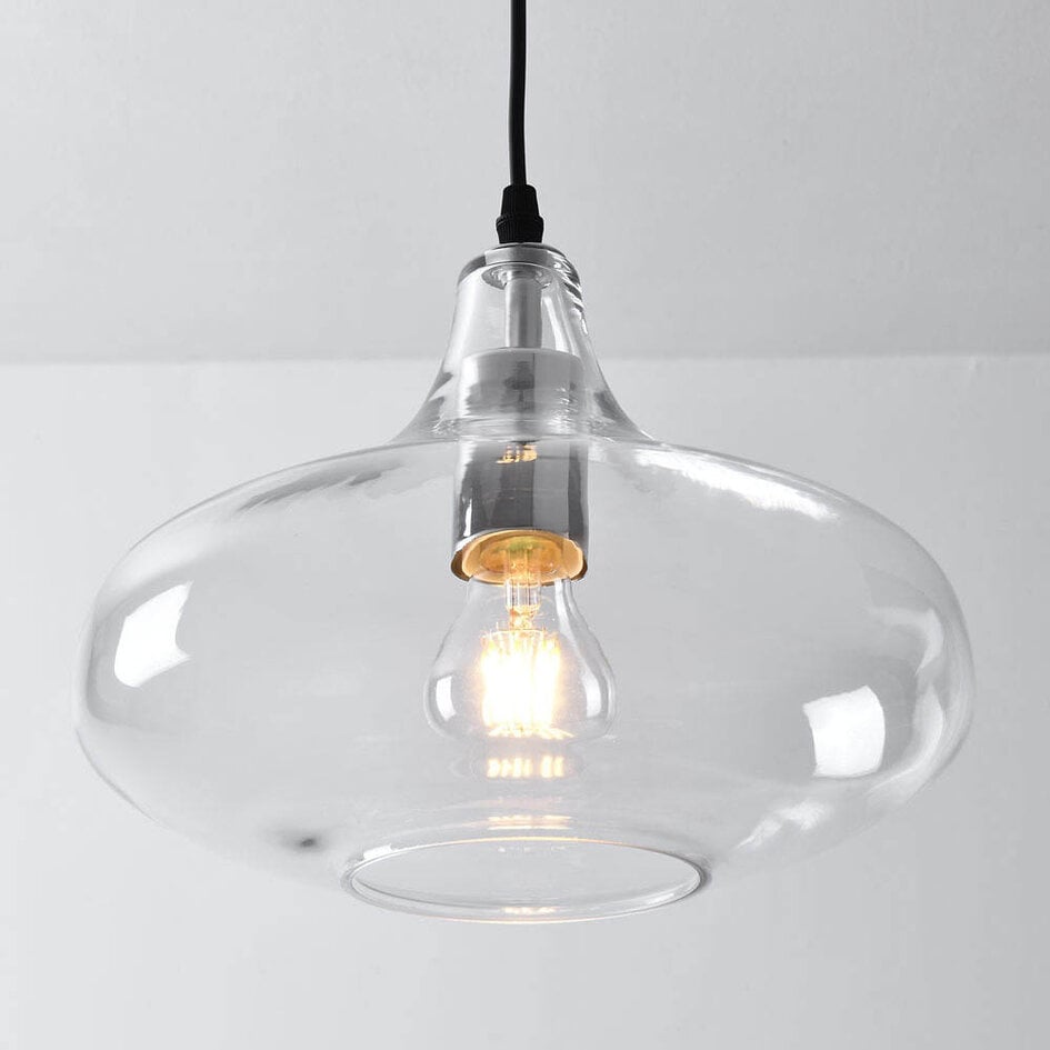 1-flammige Pendelleuchte Trinidad - transparentes Glas