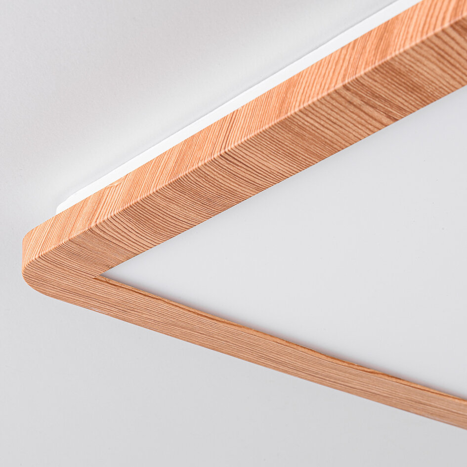 Deckenlampe Emilie in Holzoptik, 3-stufig dimmbar, IP44