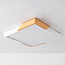 3-stufig dimmbare Deckenleuchte Meta - quadratisch mit Holzdetails