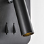 Quadratische Wandlampe Sofian mit drehbarem Spot und beleuchteter Wandplatte