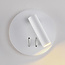 Runde Wandlampe Lenae mit drehbarem Spot und beleuchteter Wandplatte