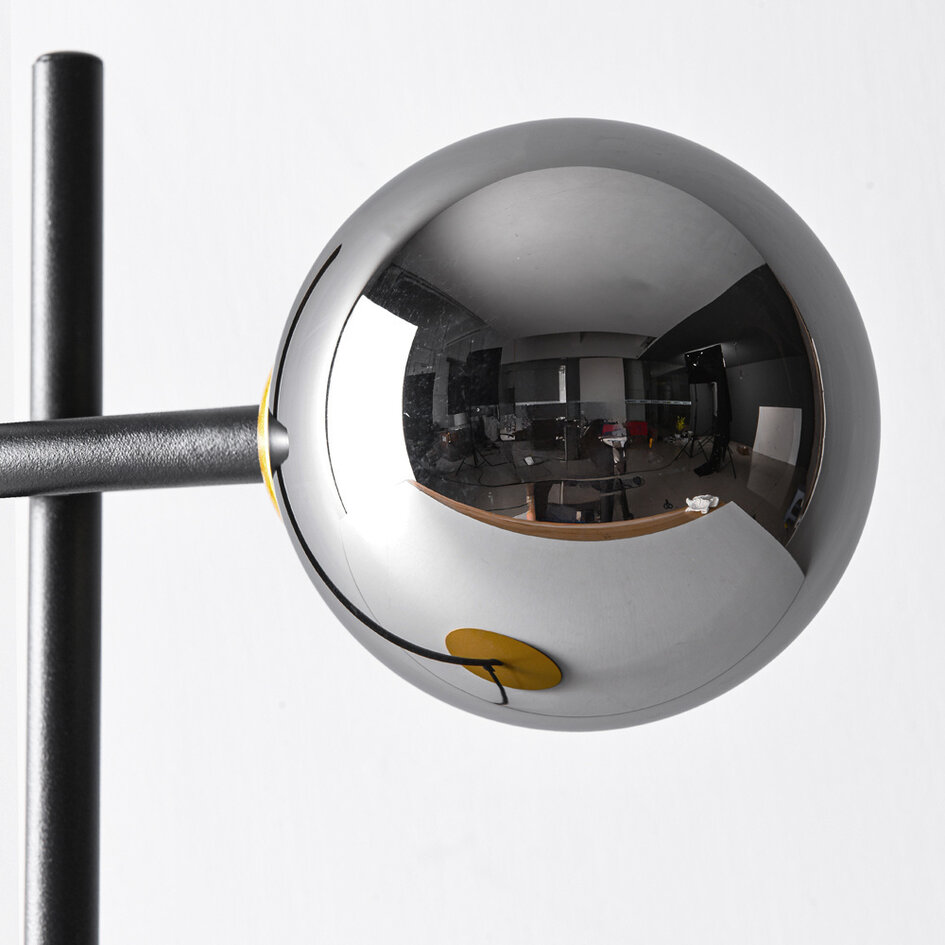 Tischlampe Glenn - Rauchglas mit Spiegeleffekt