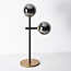 2-flammige Tischlampe Chase - Rauchglas mit Spiegeleffekt