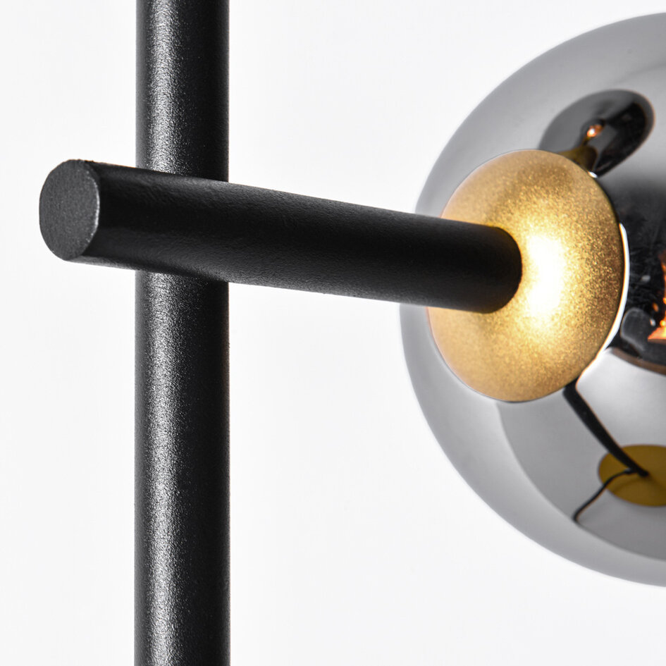 Tischlampe Chase, 2-flammig - Rauchglas mit Spiegeleffekt