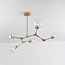 5-flammige Pendelleuchte Selini - transparentes Glas und Gold