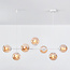 7-flammige Pendelleuchte Hepta - Amberglas und Weiß