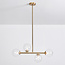 4-flammige Pendelleuchte Asun - transparentes Glas und Gold