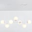 7-flammige Pendelleuchte Hepta - milchweißes und transparentes Glas, weiß