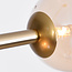 4-flammige Pendelleuchte Asun - Amberglas und Gold