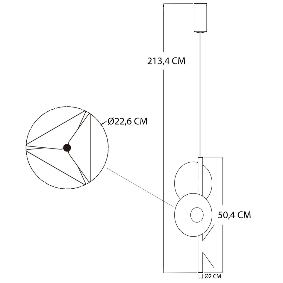 Moderne 3-flammige Hängelampe Jinte - schwarz mit orange